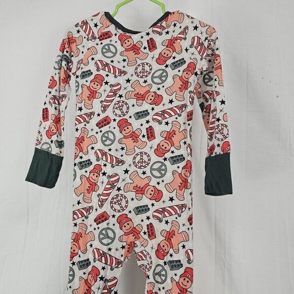 Gingerbread Peace Sign Lego Skateboard Baby Size 18-24 M Bamboo Like Sleeper - Picture 7 of 7